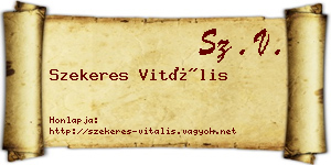 Szekeres Vitális névjegykártya